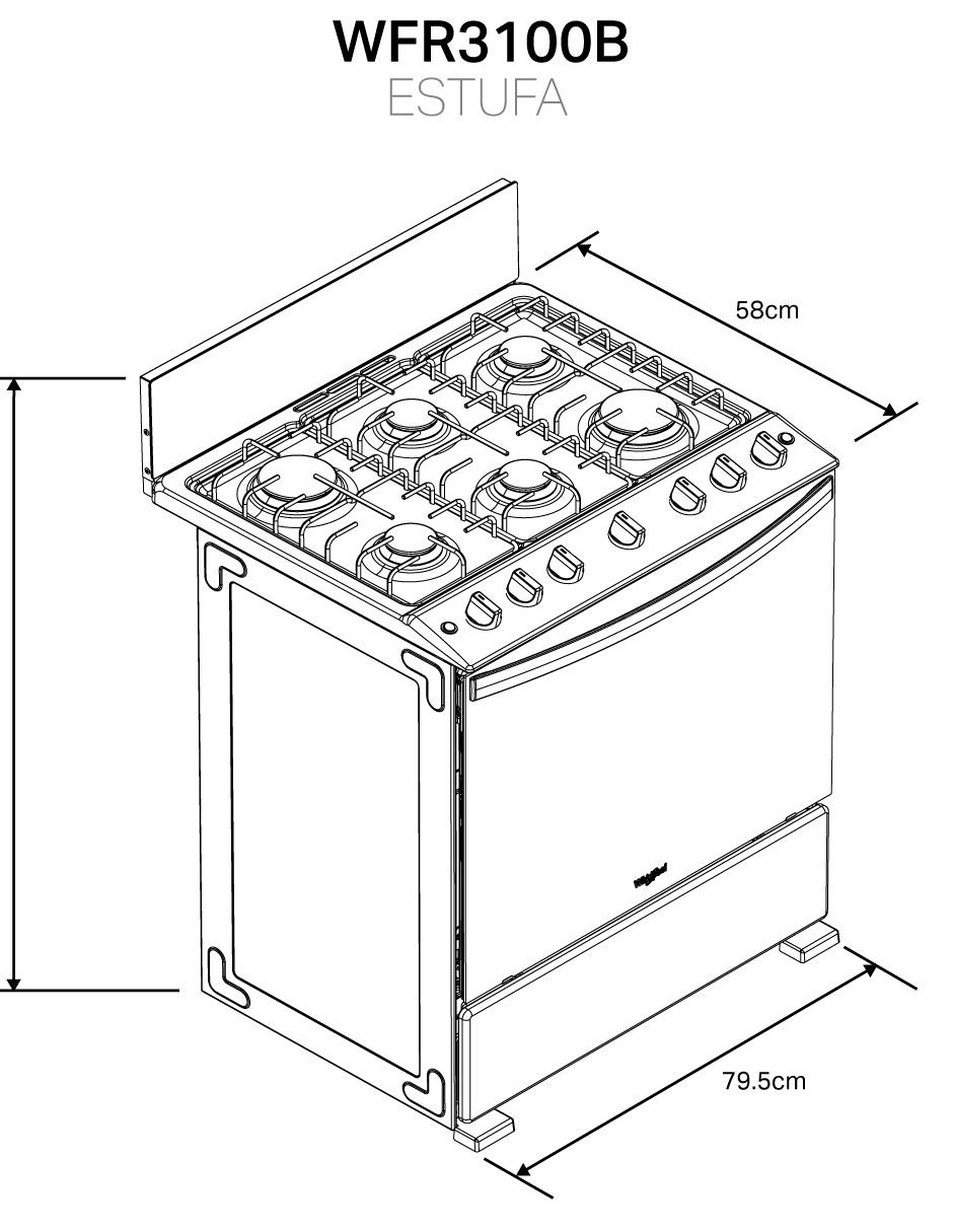 Estufa a gas 79 cm WFR3100B 1