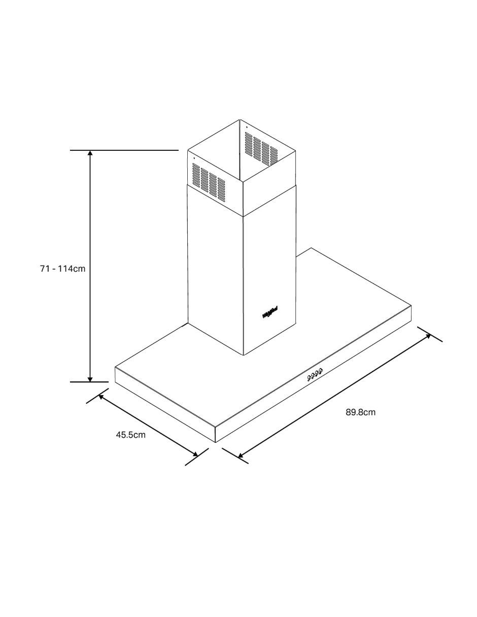 Campana de pared WHW9010S de acero inoxidable 6