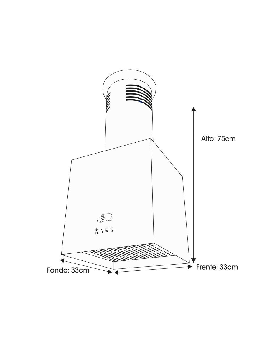 Campana de isla CA BER 33 P SS de acero inoxidable 3