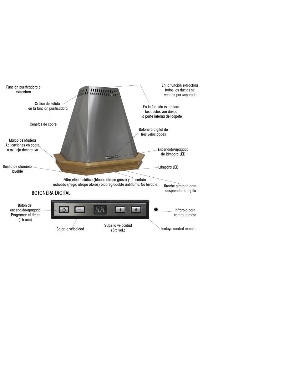 Campana de pared CA PRI 90 P SS de acero inoxidable 3