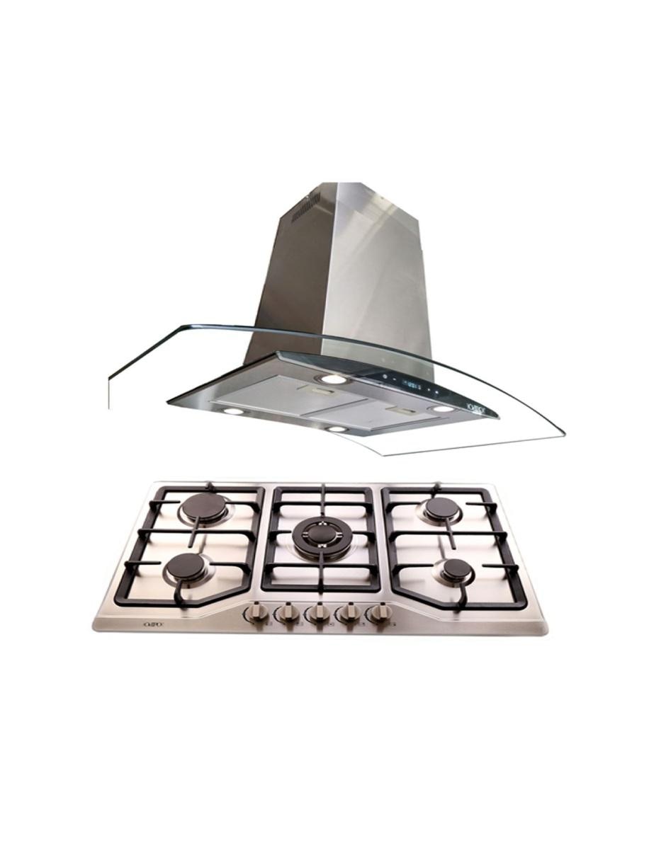 Campana de pared Ventex + Vesta de acero inoxidable