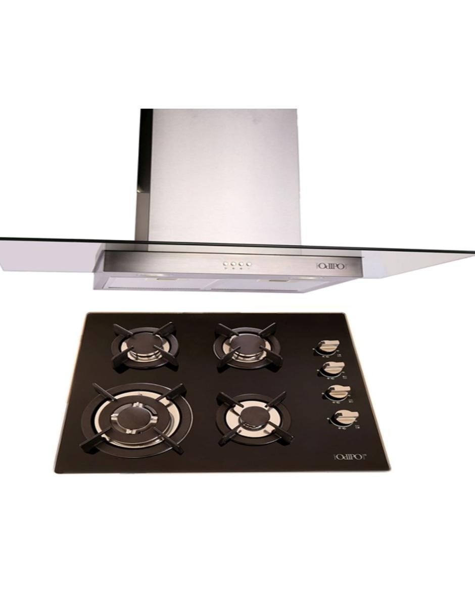 Combo campana de cocina Telux + Clio de cristal templado