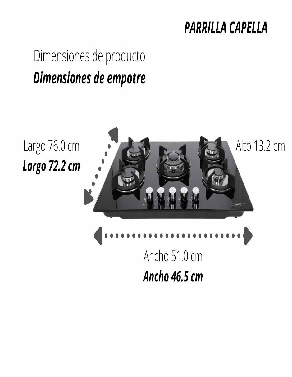 Parrilla a gas lp empotrable 5