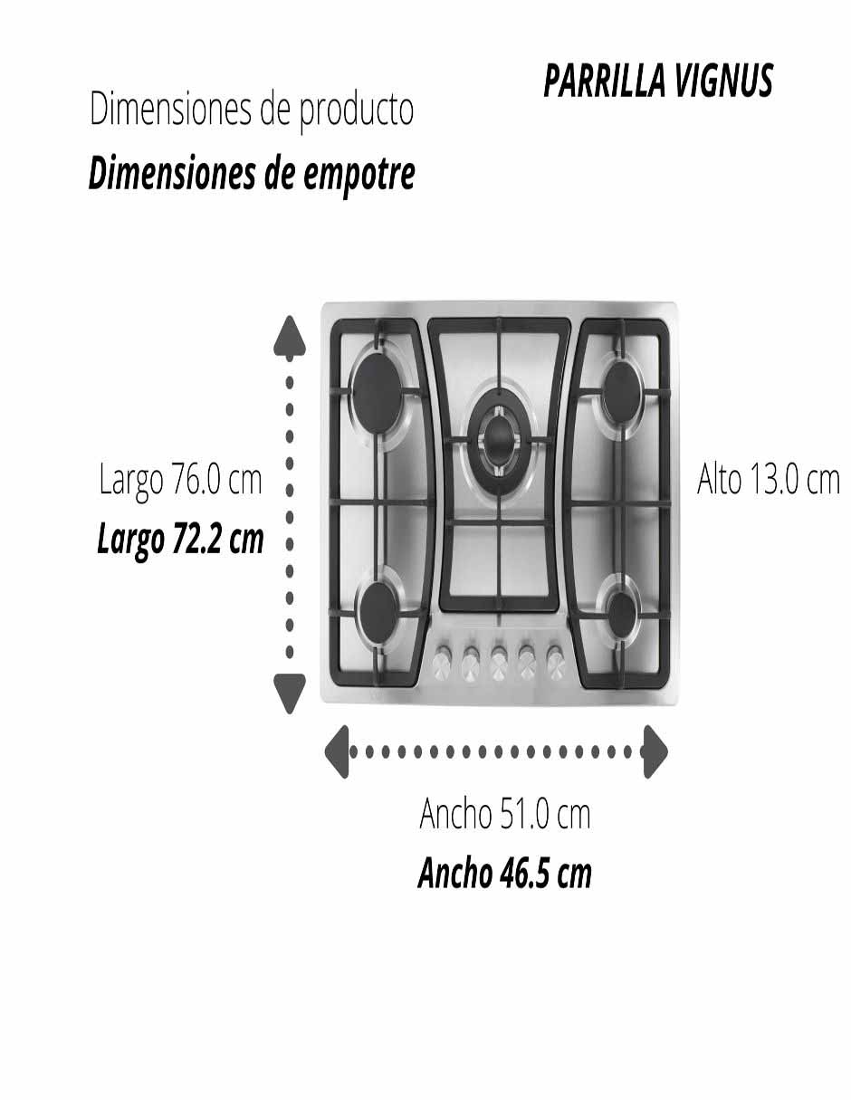 Parrilla a gas lp empotrable 5