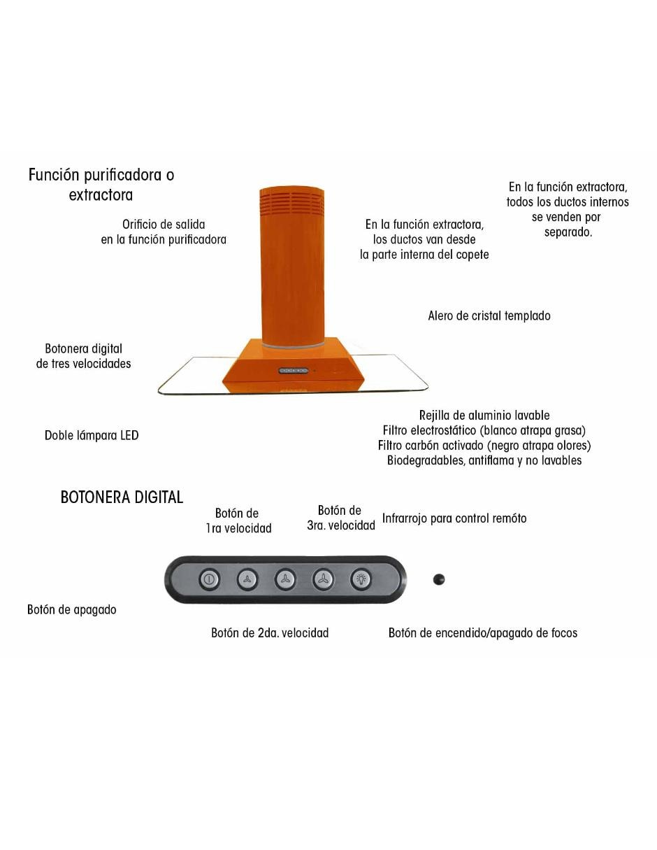 Campana de pared CA HERA 090 P de cristal templado 2