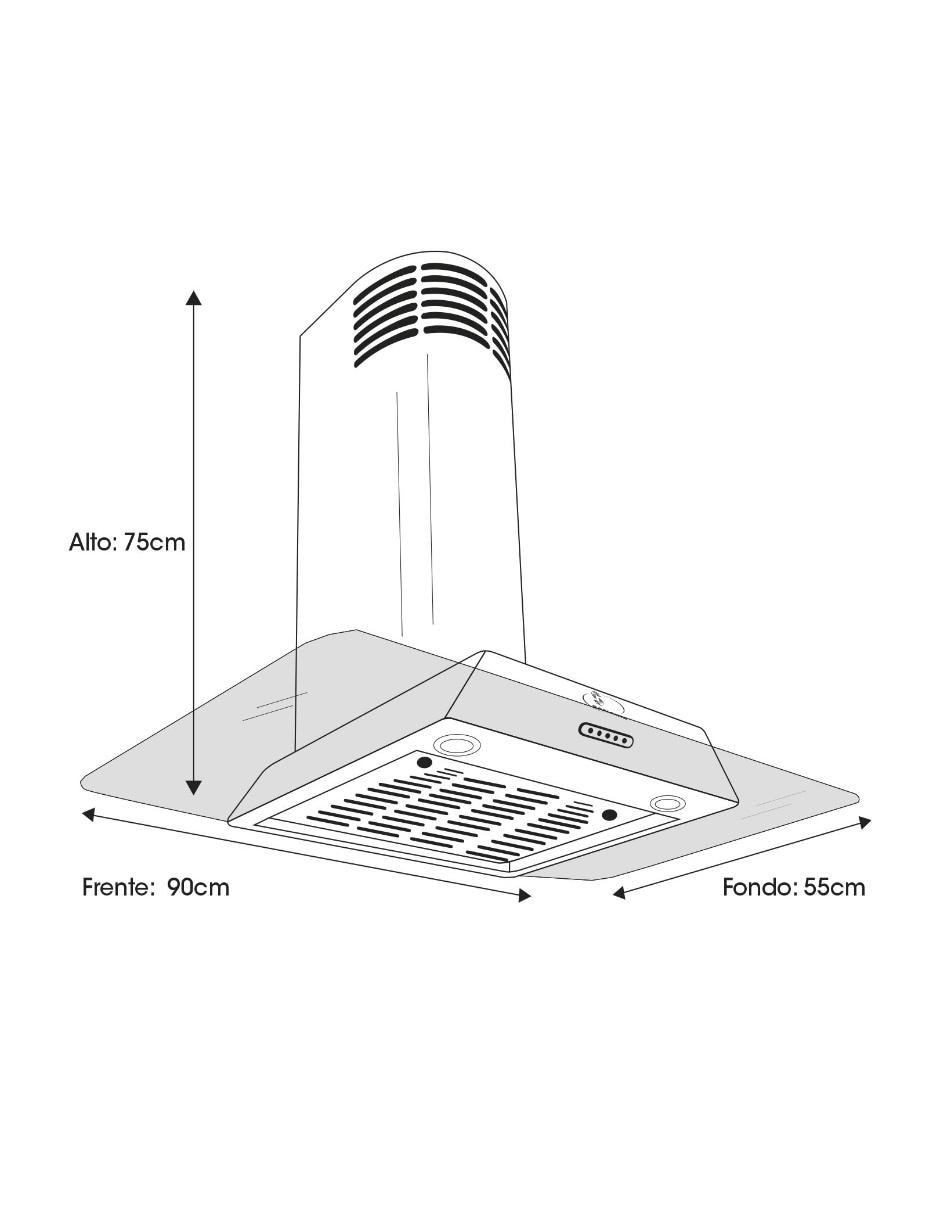 Campana de pared CA HERA 090 P de cristal templado 2
