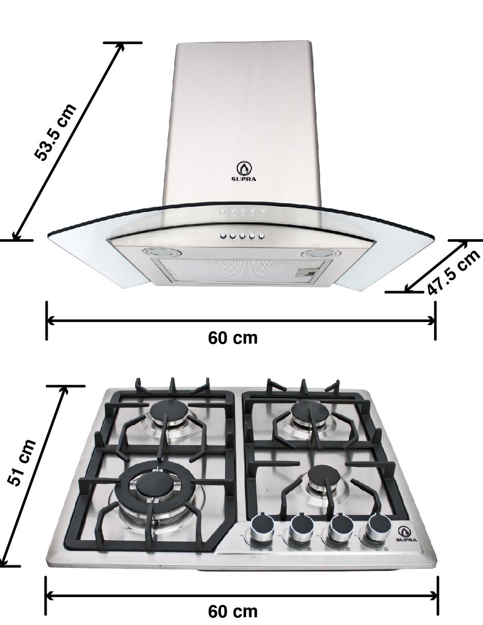 Combo campana de cocina ROMA de acero inoxidable 4
