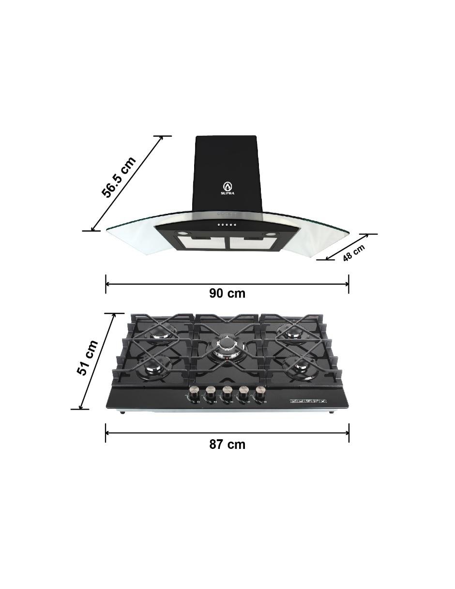 Combo campana de cocina C9-16-BB de acero inoxidable 6