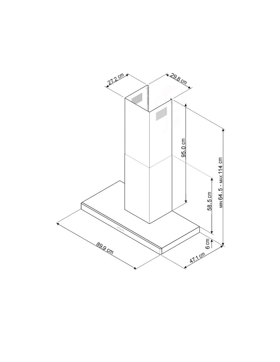 Campana de pared KS90XT de acero inoxidable 5