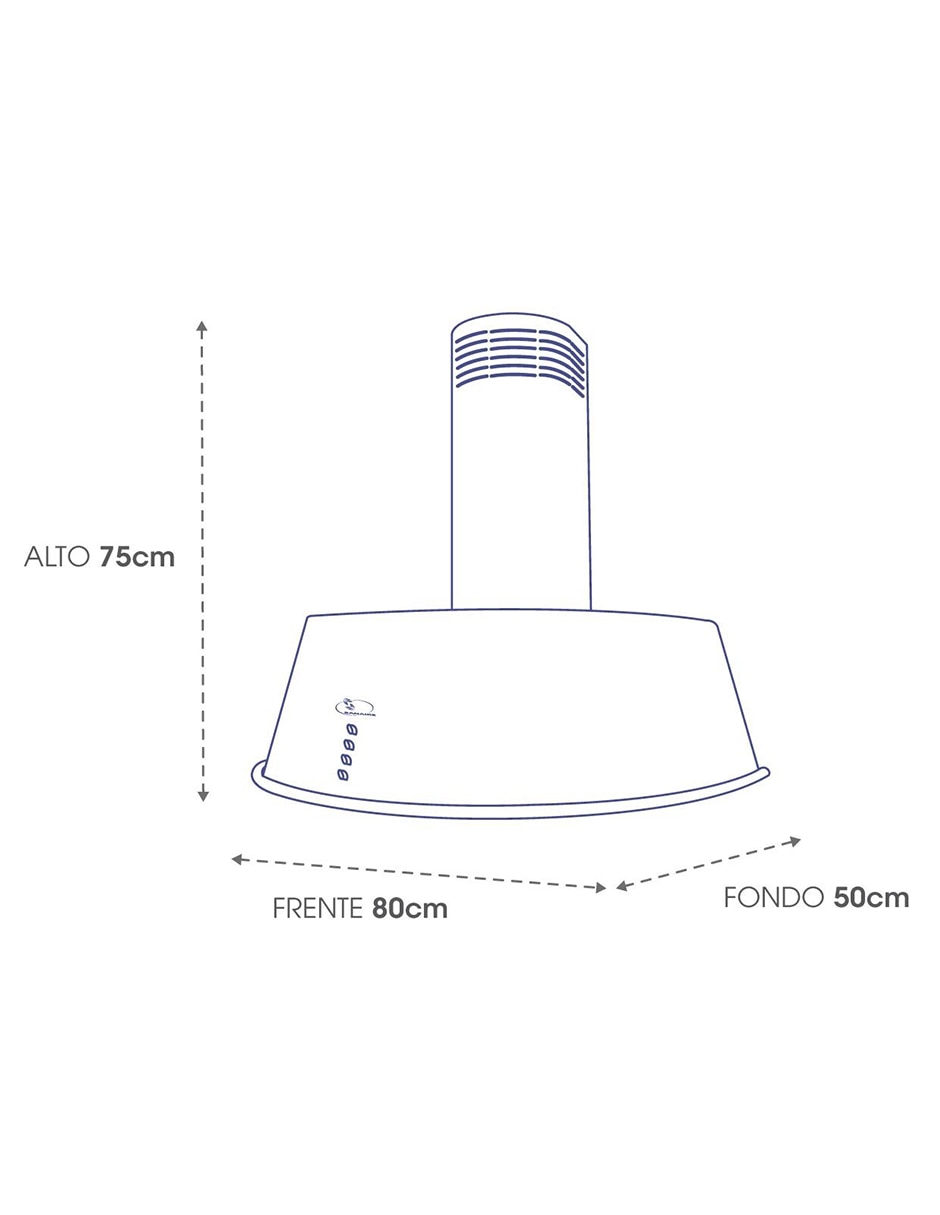 Campana de pared ZEUS 80CM de acero 4