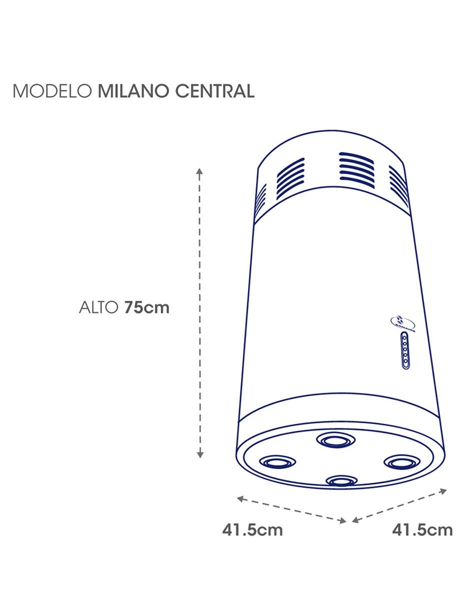 Campana de isla MILANO de aluminio 4
