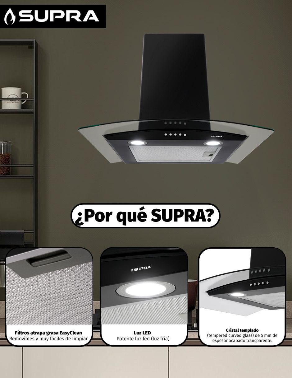 Campana de pared CC-60-BLACK de cristal templado 5