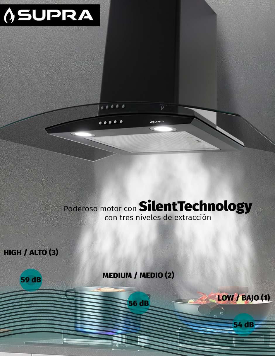 Campana de pared CC-60-BLACK de cristal templado 7