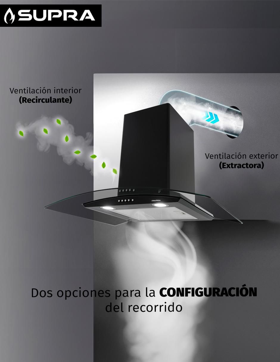 Campana de pared CC-60-BLACK de cristal templado 10