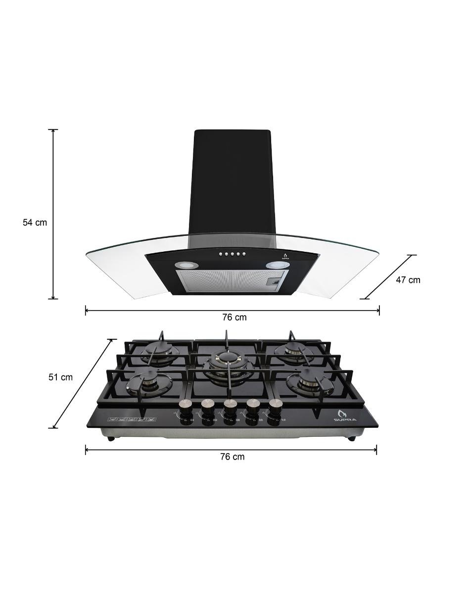Combo campana de cocina C7-34-CC de acero inoxidable 9