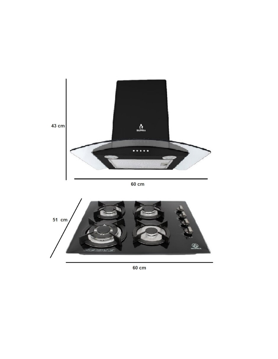 Combo campana de cocina C6-08-BB de acero inoxidable 11