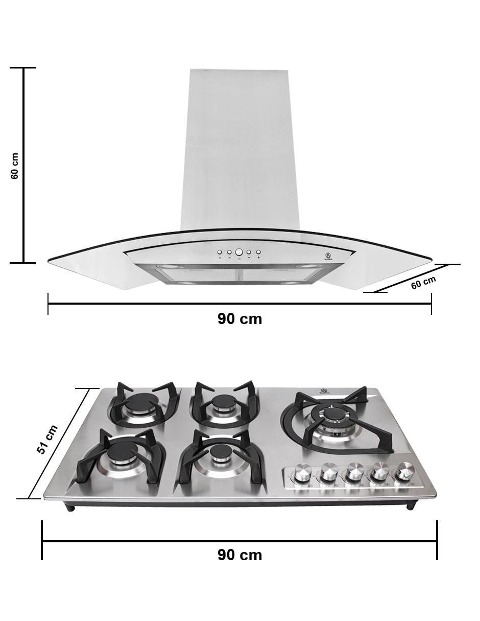 Combo campana de cocina ASCEA de acero inoxidable 6