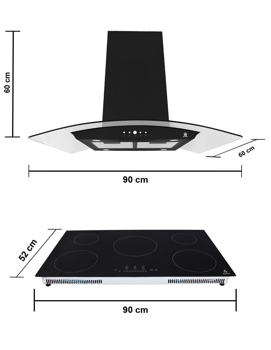 Combo campana de cocina ISELA de vidrio 2