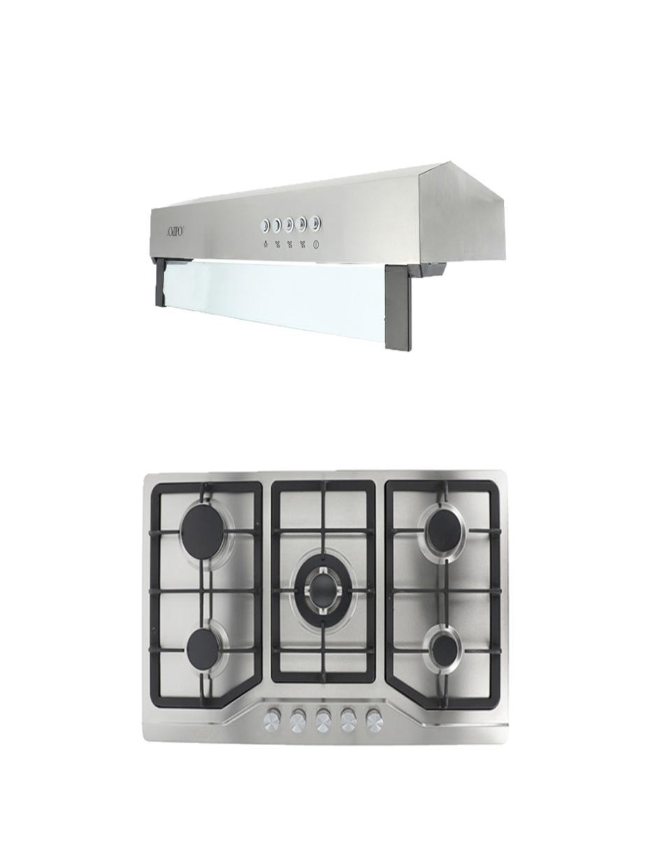 Combo campana de cocina THORY 80 + VESTA de acero inoxidable