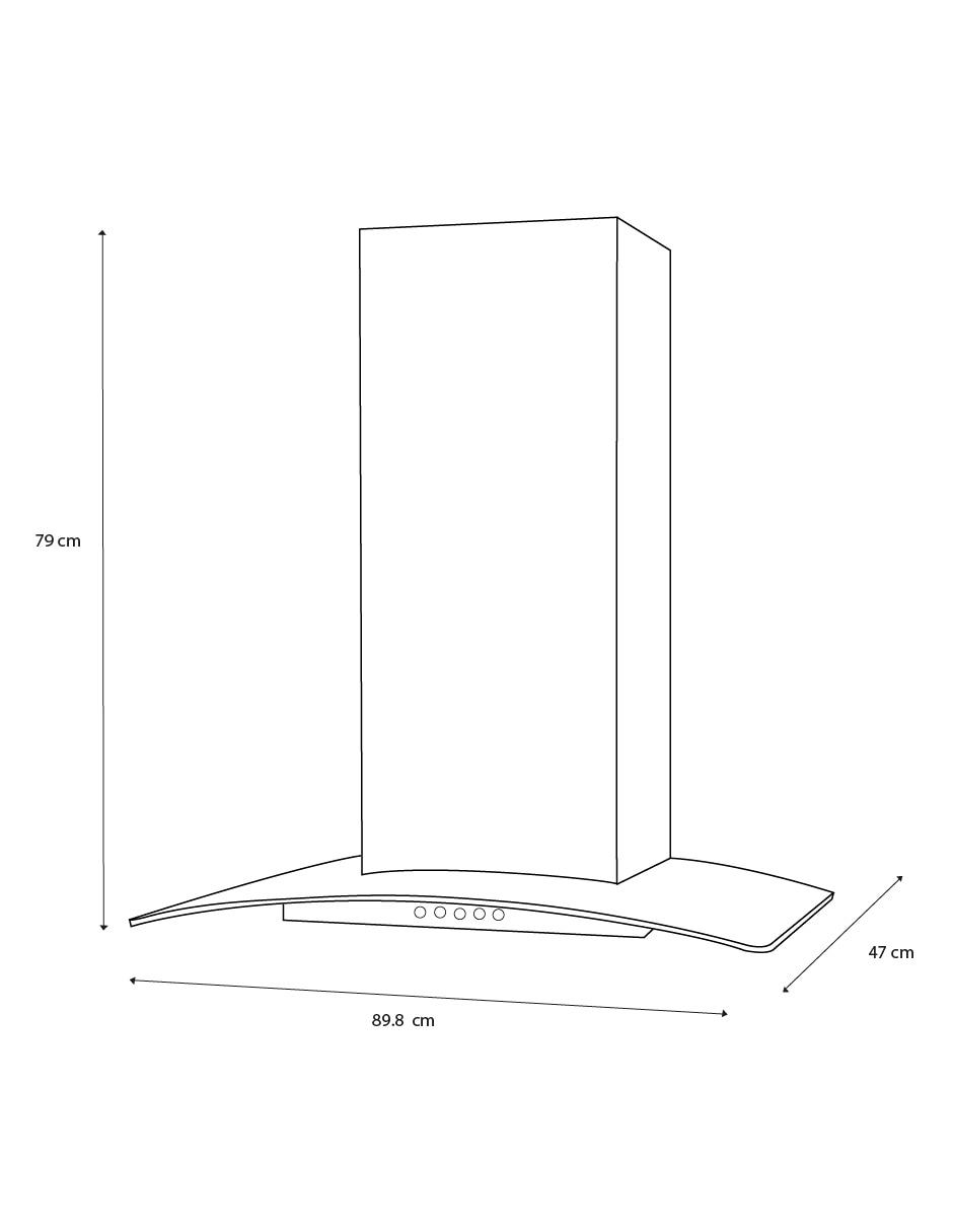 Campana de pared IO9014ICSSS0 de acero inoxidable 4