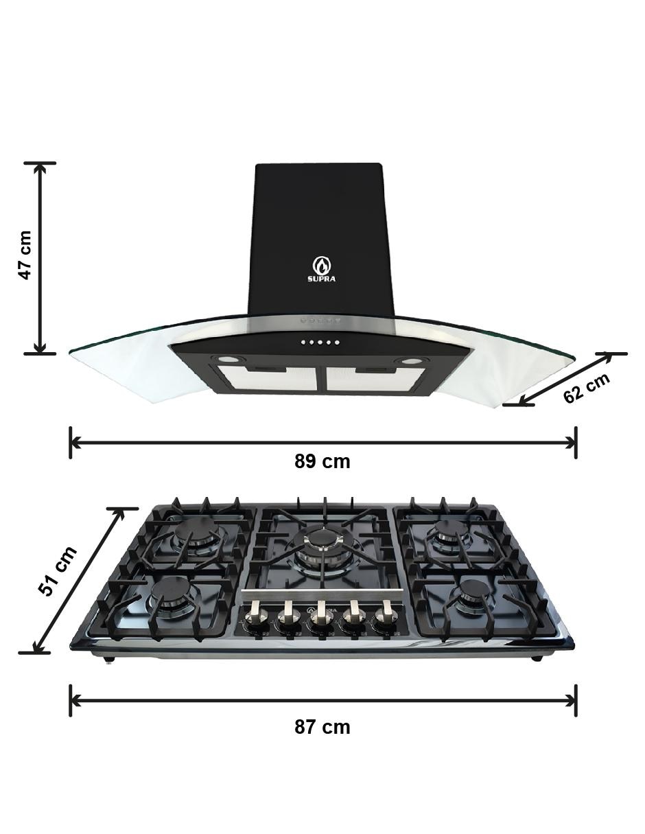 Combo campana de cocina VITERBO de acero inoxidable 2