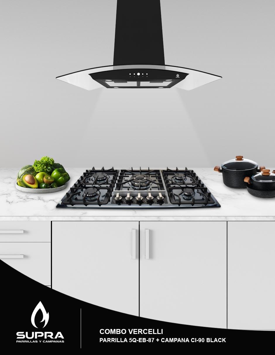 Combo campana de cocina C9-69-AN de acero inoxidable 5