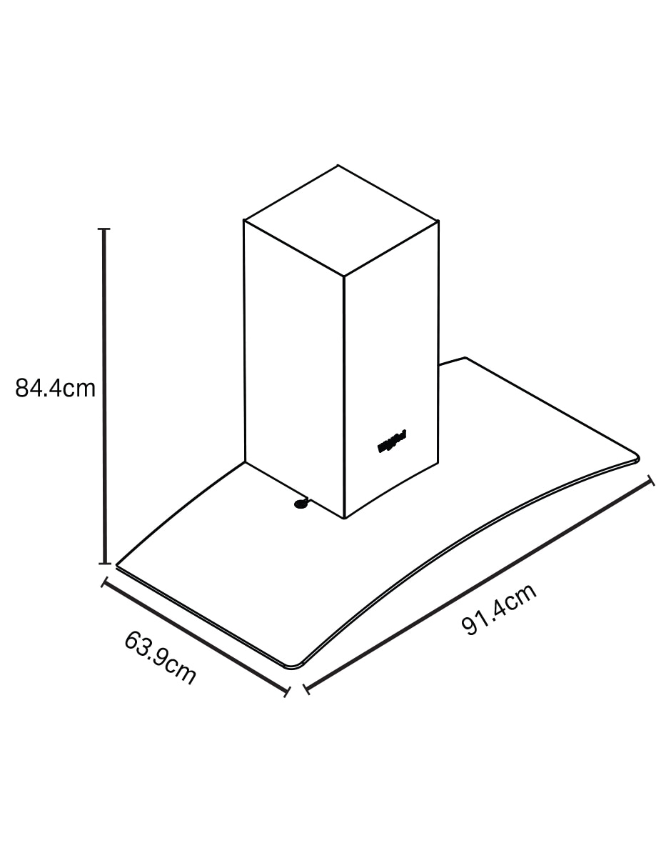 Campana de pared WVW51UC6HV de acero inoxidable 6