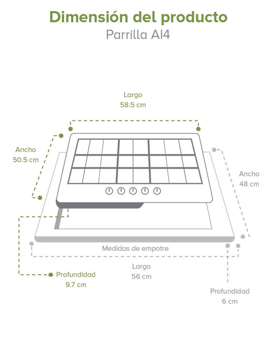 Parrilla a gas lp empotrable 11