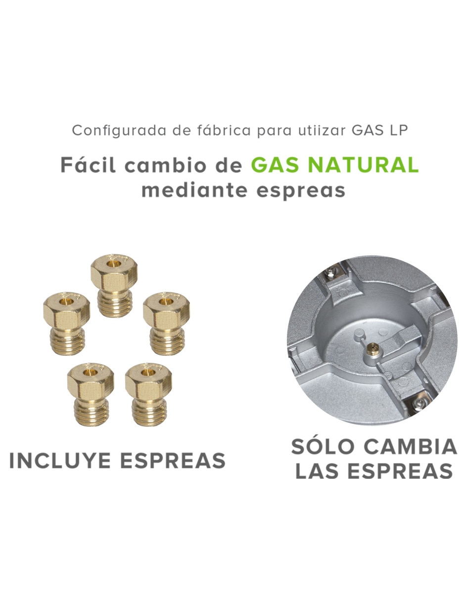 Parrilla a gas lp empotrable 8