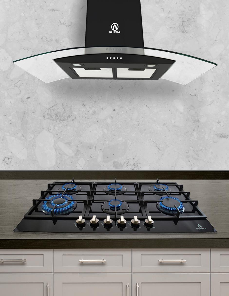 Combo campana de cocina CASTELLUCIO de acero inoxidable 6