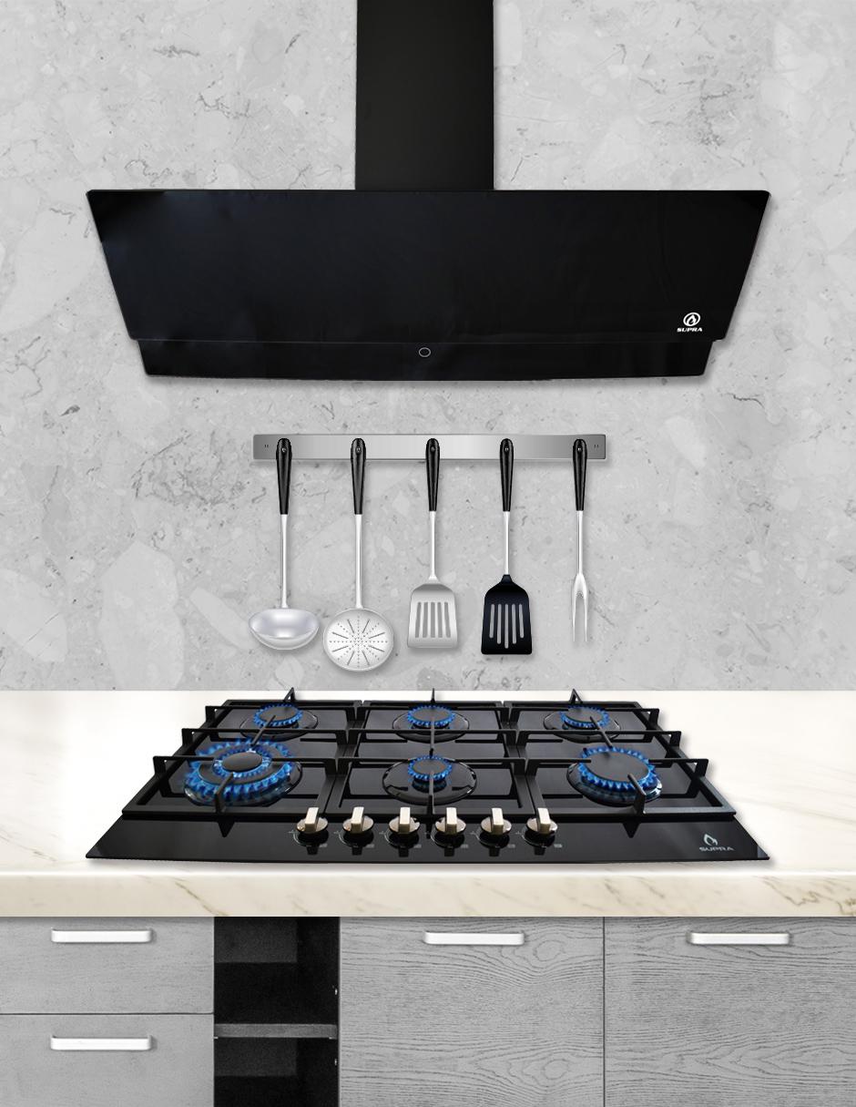 Combo campana de cocina de cristal templado 7