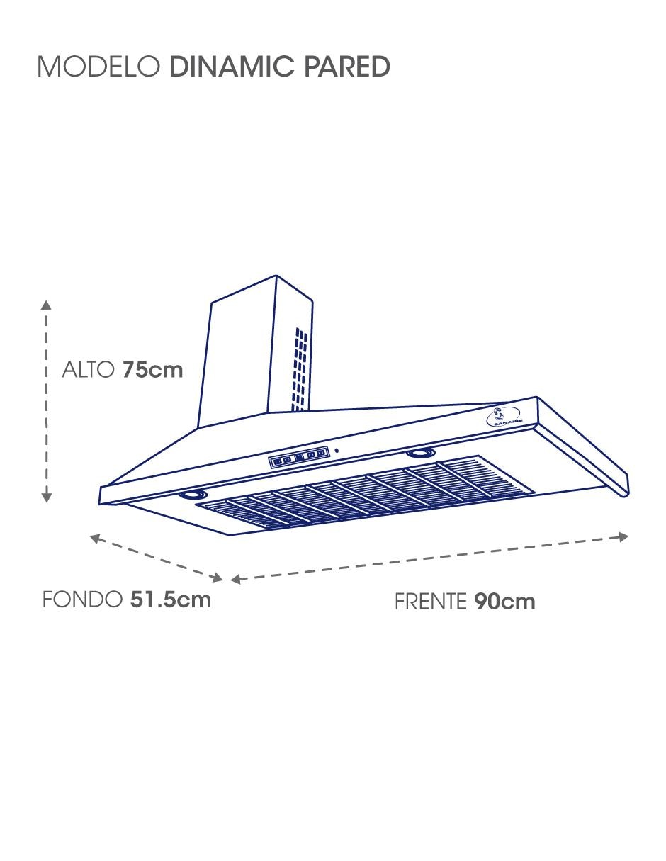 Campana de pared DINAMIC 90 SS de acero inoxidable 6