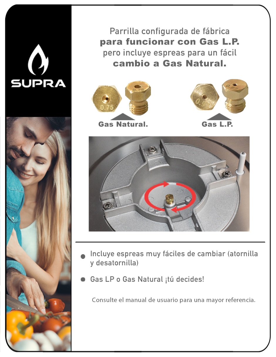 Parrilla a gas lp empotrable 4