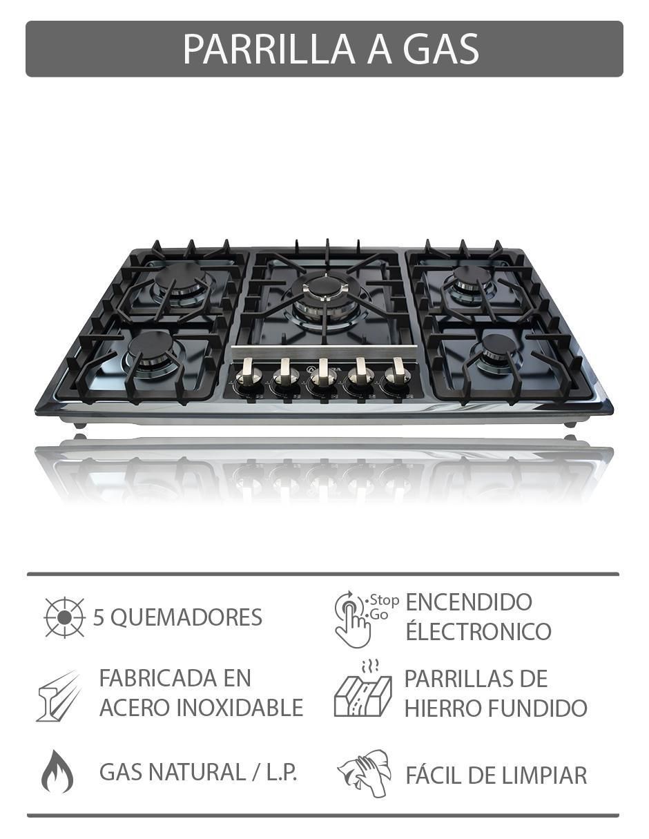 Parrilla a gas lp empotrable 3