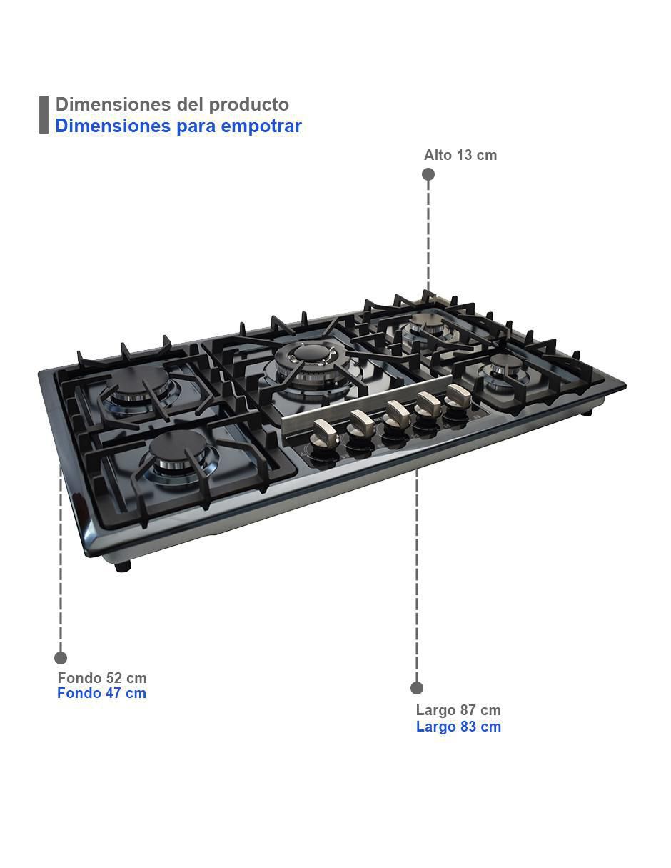 Parrilla a gas lp empotrable 4