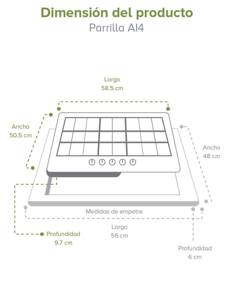 Parrilla a gas lp empotrable 8