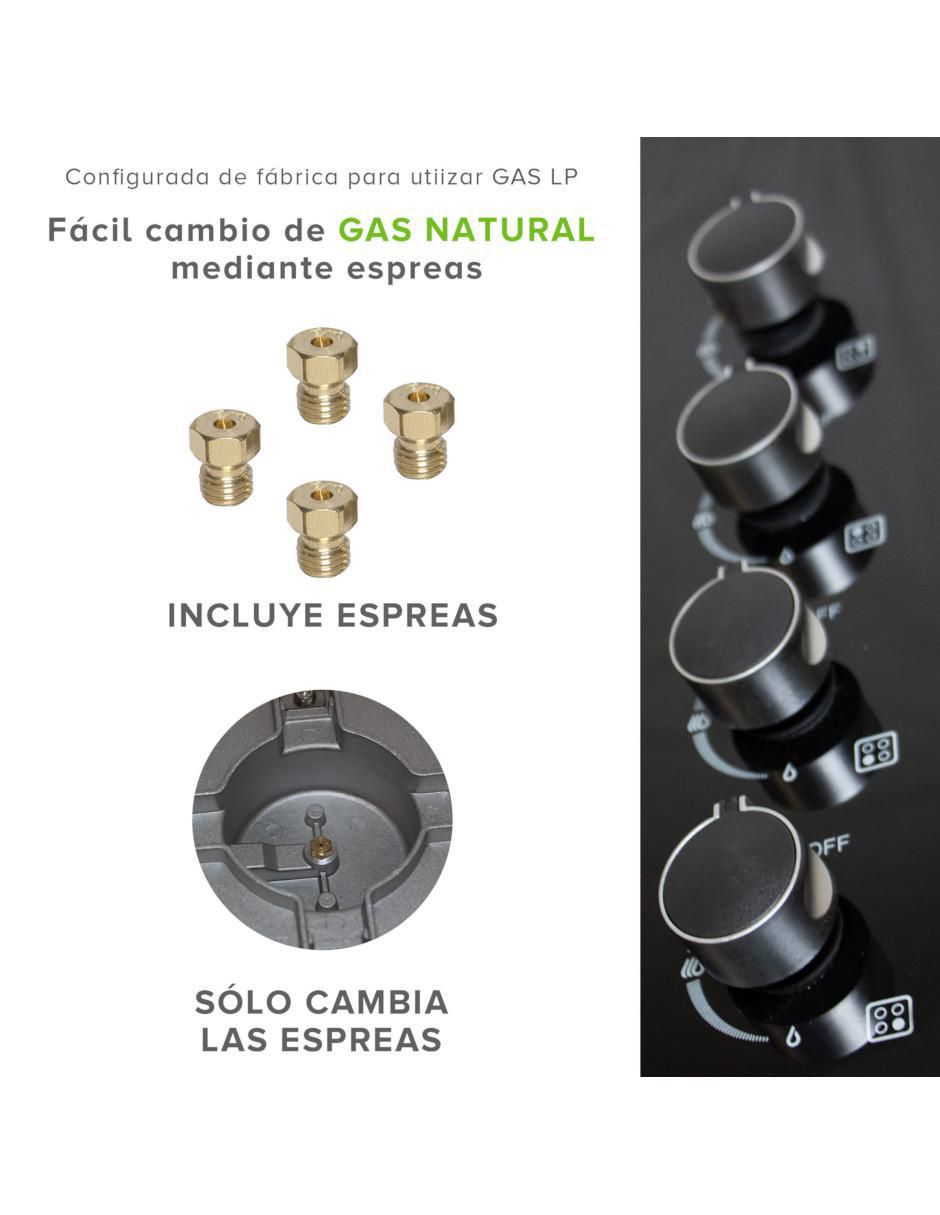 Parrilla a gas lp empotrable 6