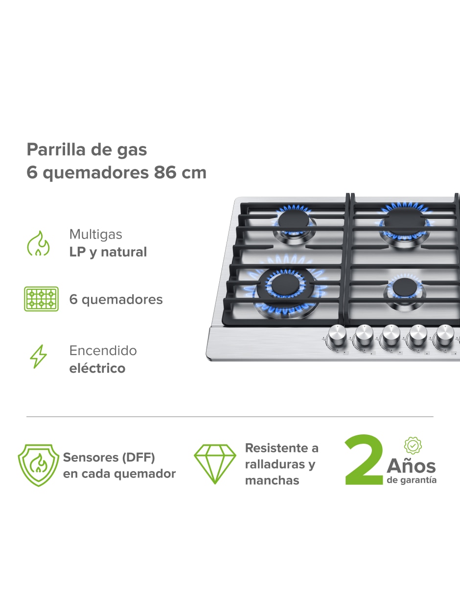 Parrilla multigas empotrable 2