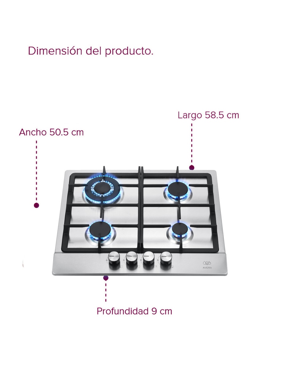 Parrilla a gas lp empotrable 6
