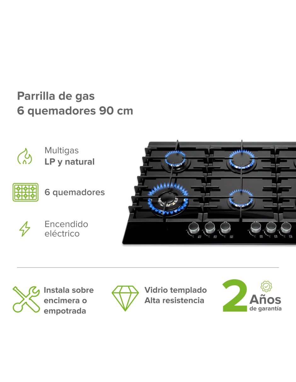 Parrilla multigas empotrable 3
