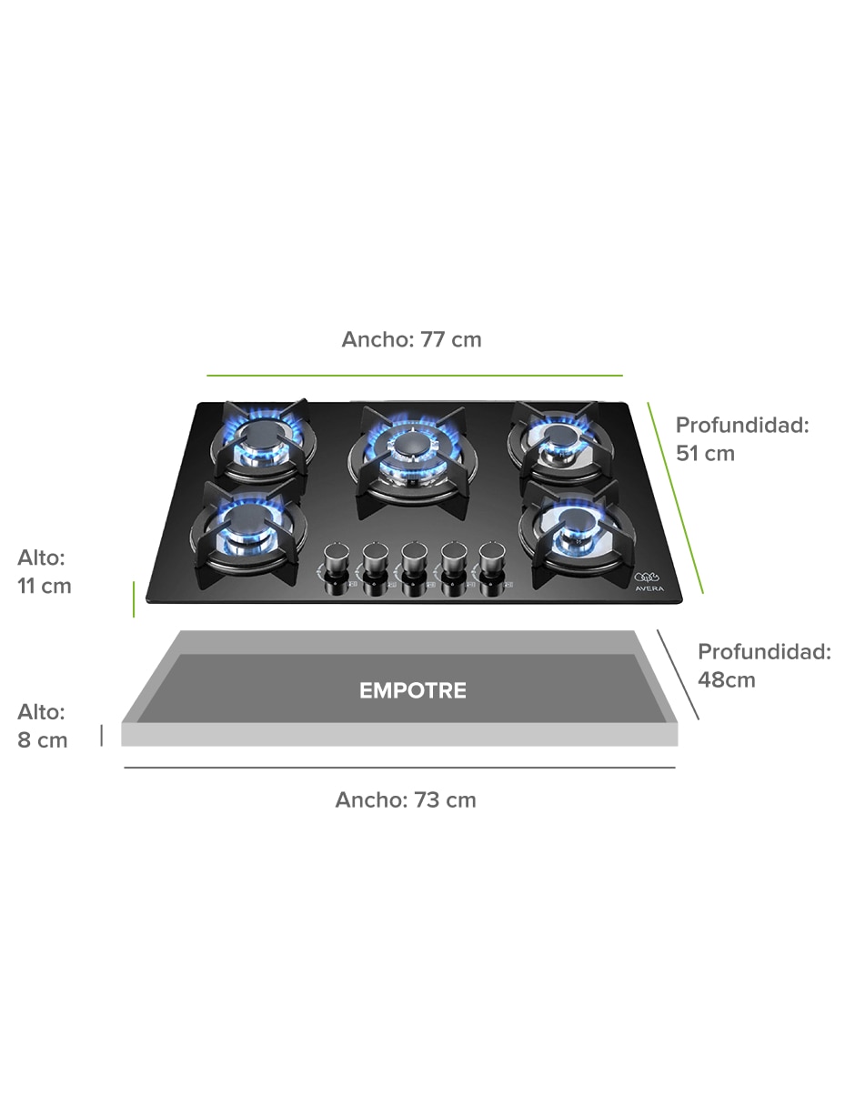 Parrilla multigas empotrable 2
