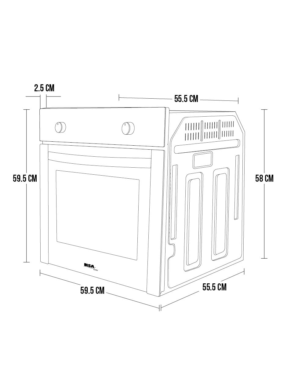Horno a gas natural PAEM4/CAMPC60C/HGEMP24AI capacidad 55 L 10