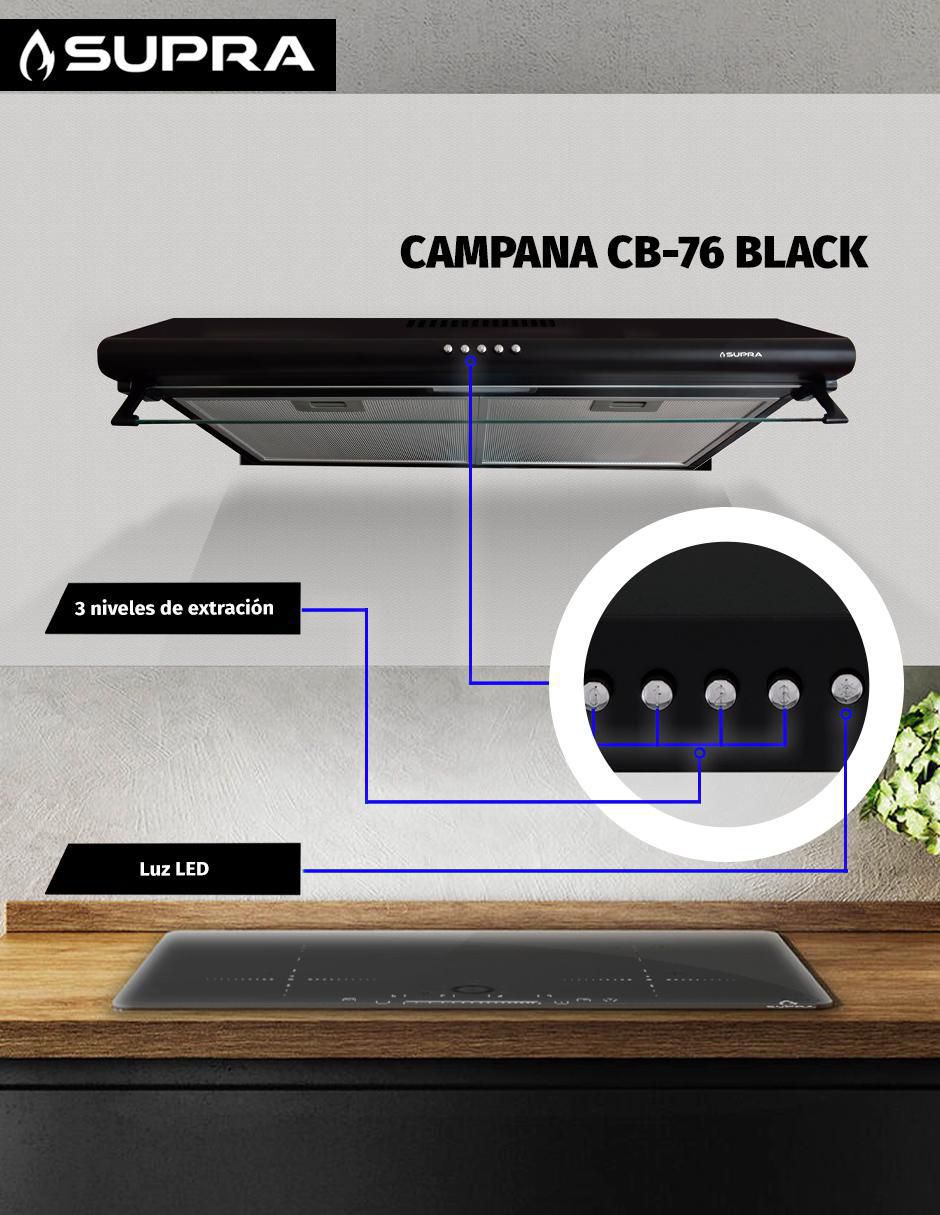 Campana de pared CB-76-BLACK de acero 7