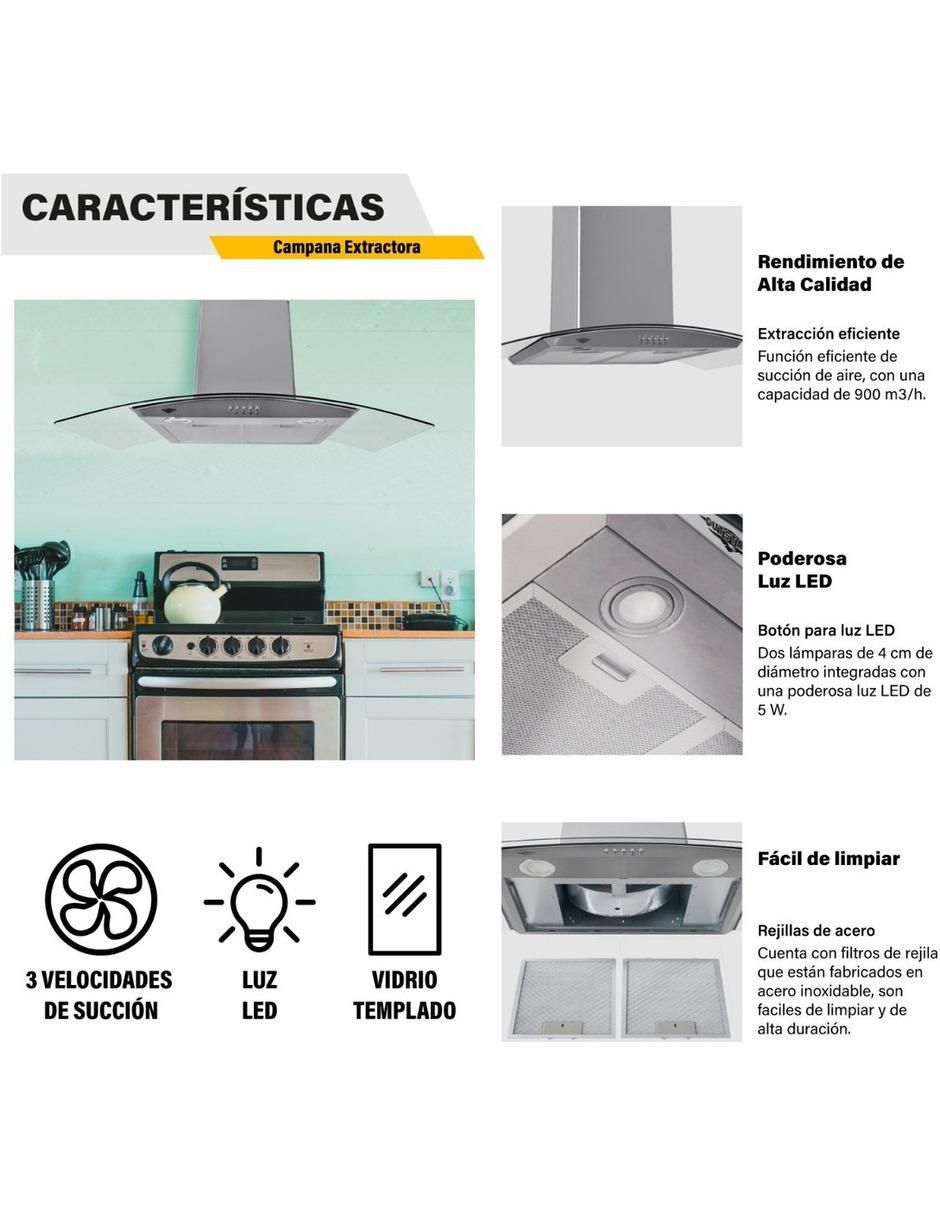 Campana de pared MKZ-CAMPA900MGRI de acero inoxidable 3