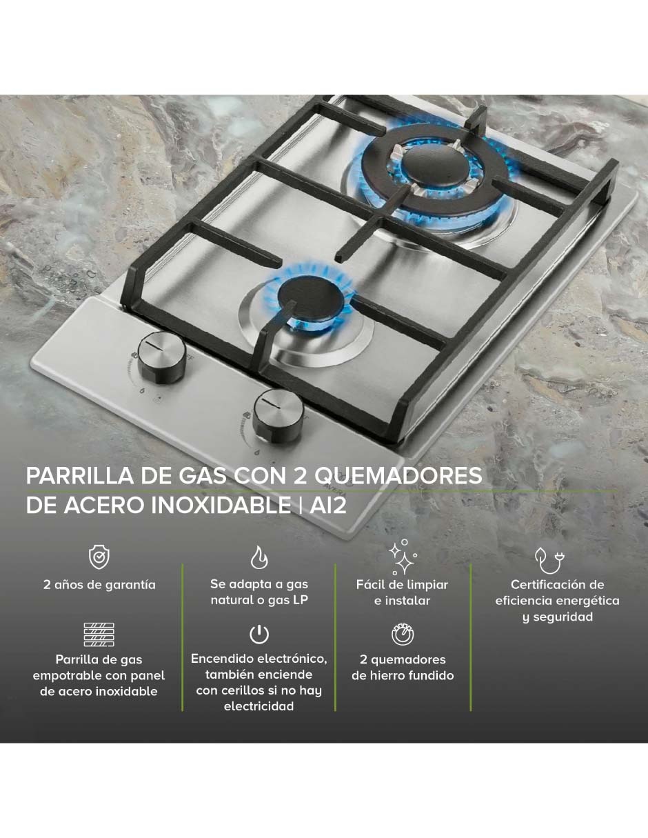 Parrilla a gas lp empotrable 2