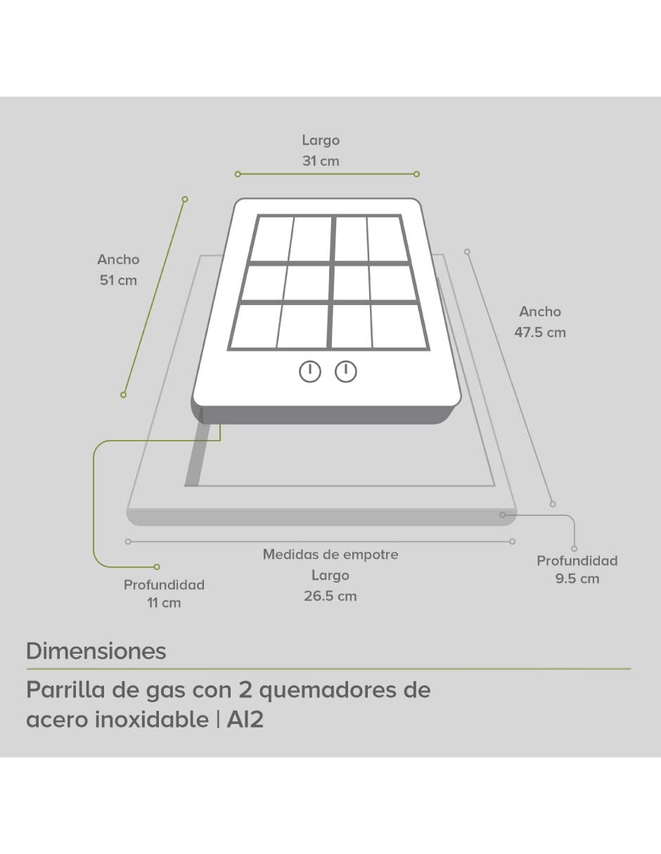 Parrilla a gas lp empotrable 4