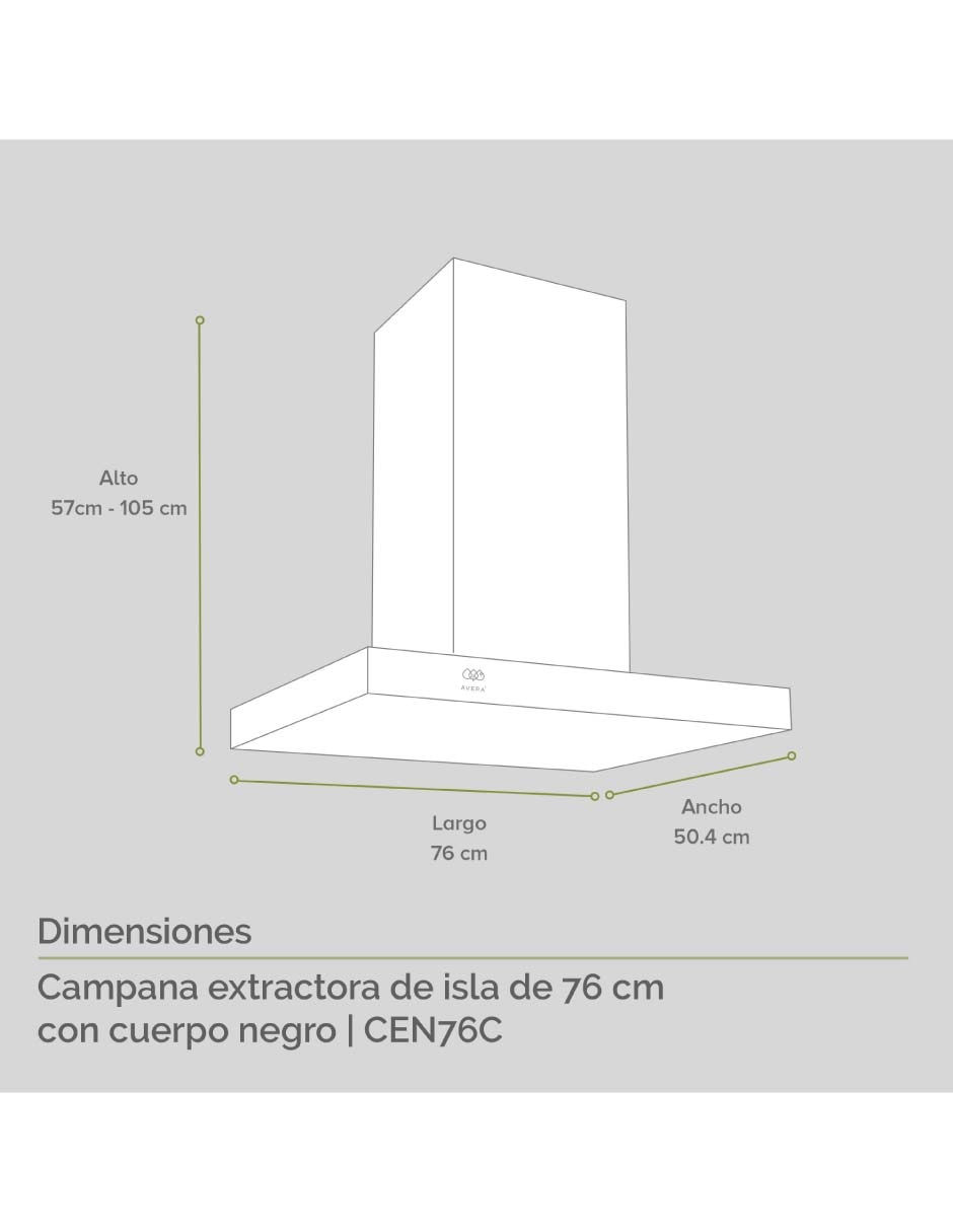 Campana de isla CEN76C de acero inoxidable 4