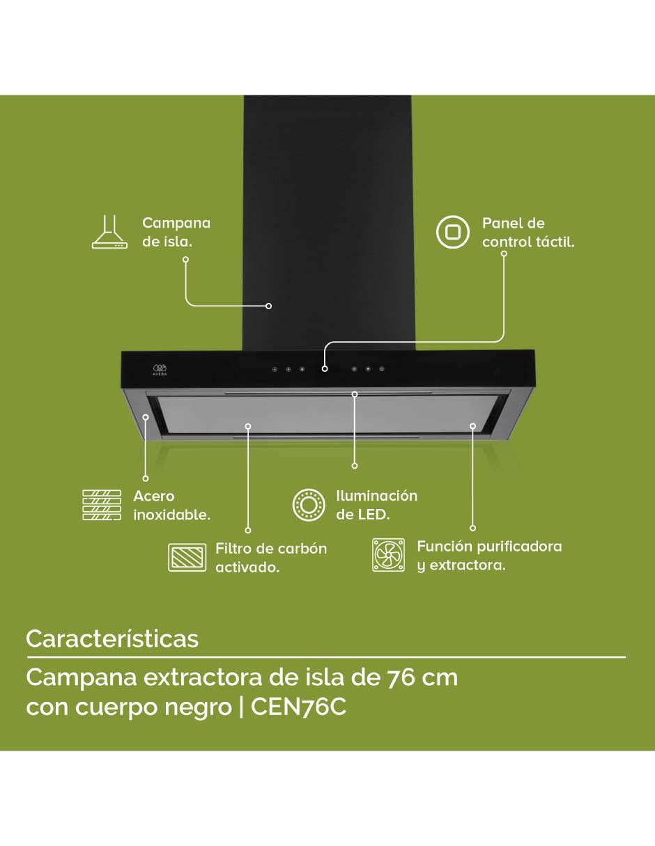 Campana de isla CEN76C de acero inoxidable 5