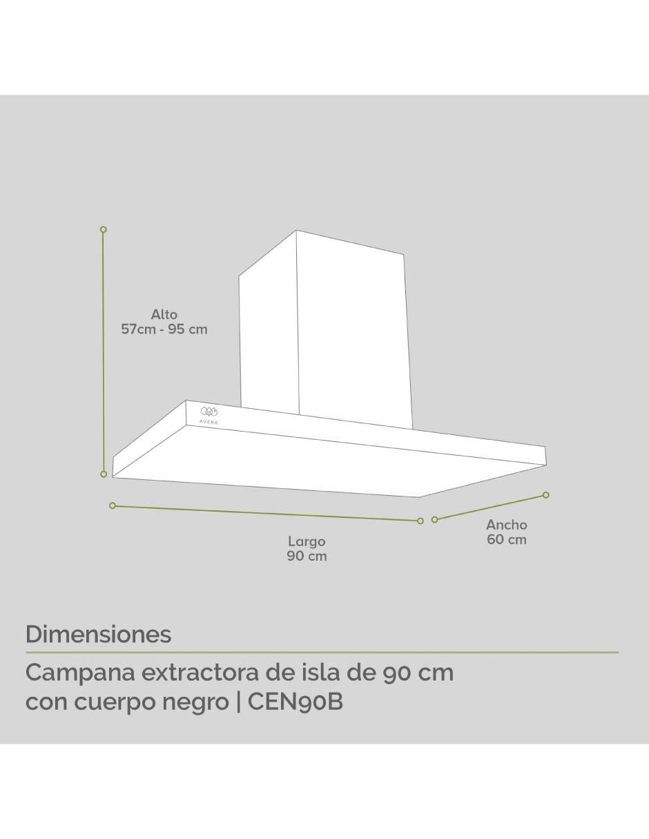 Campana de isla CEN90B de acero inoxidable 4