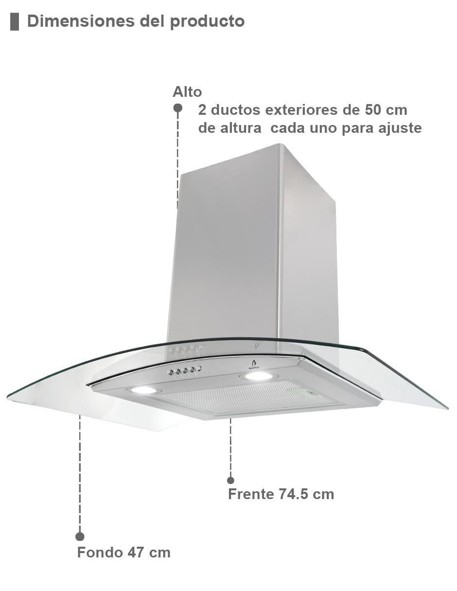 Campana de isla SIRACUSA de acero inoxidable 4
